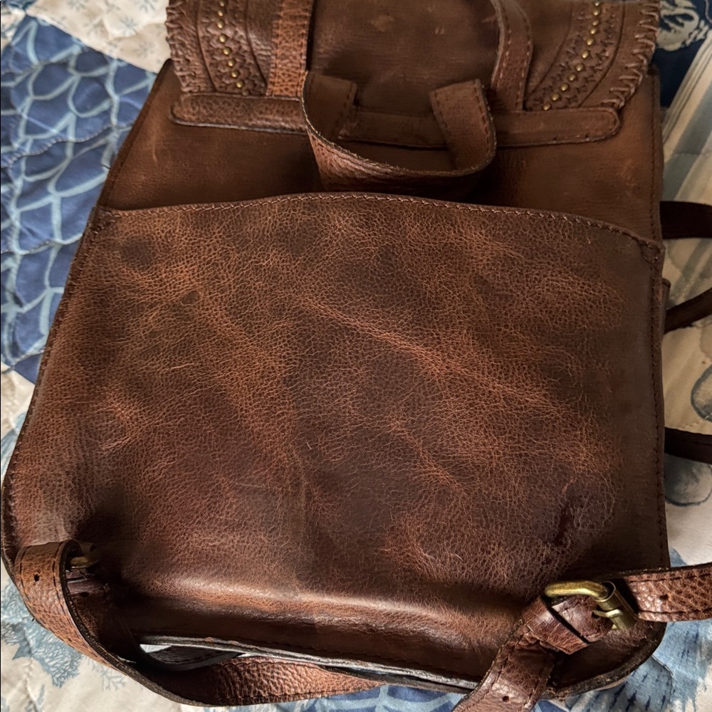 Patricia Nash Dark Brown Leather Backpack - Picture 9 of 11